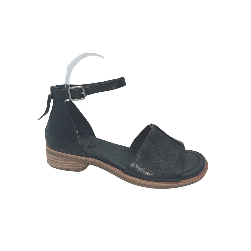 Sofft Faxyn Sandals Women's 6M,Black Leather Ankle Strap Back Zip,NEW/Damage Box